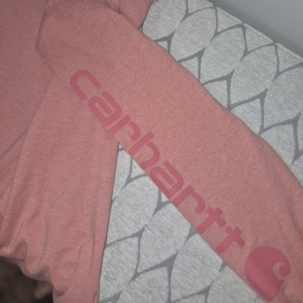 Carhartt Long Sleeved Shirt. SZ Adult XS Or Kids LARGE. Peach ish Color - Picture 6 of 6